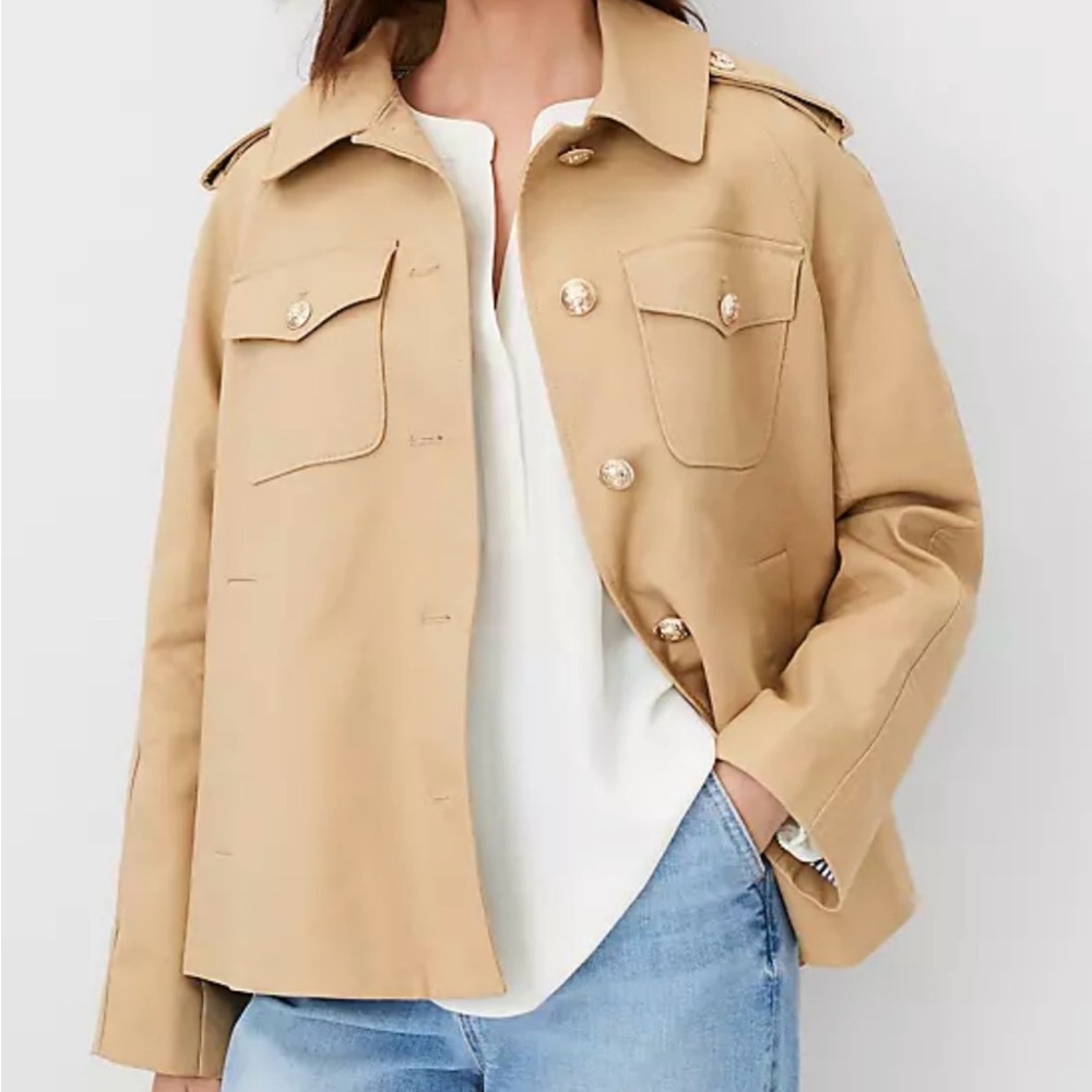 Ann Taylor Twill Swing Baguette Lined Jacket